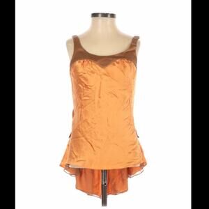 Victor de Souza Orange scoop back peplum blouse, size xs